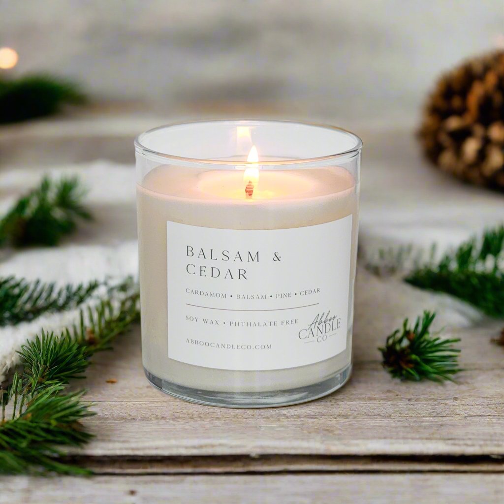 Balsam and Cedar Tumbler Soy Candle - Abboo Candle Co® Wholesale