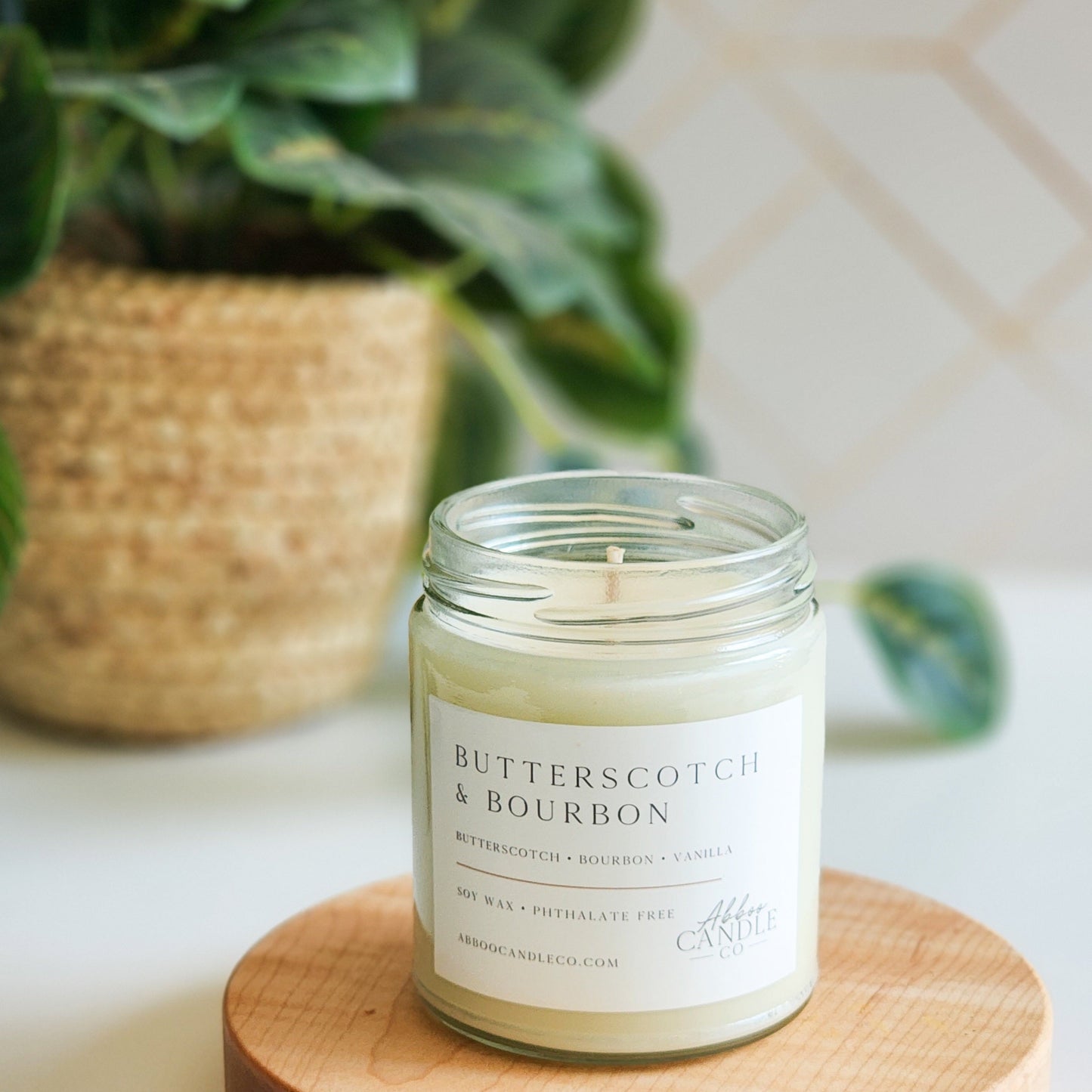 Butterscotch and Bourbon Soy Candle with Twist Lid - Abboo Candle Co® Wholesale