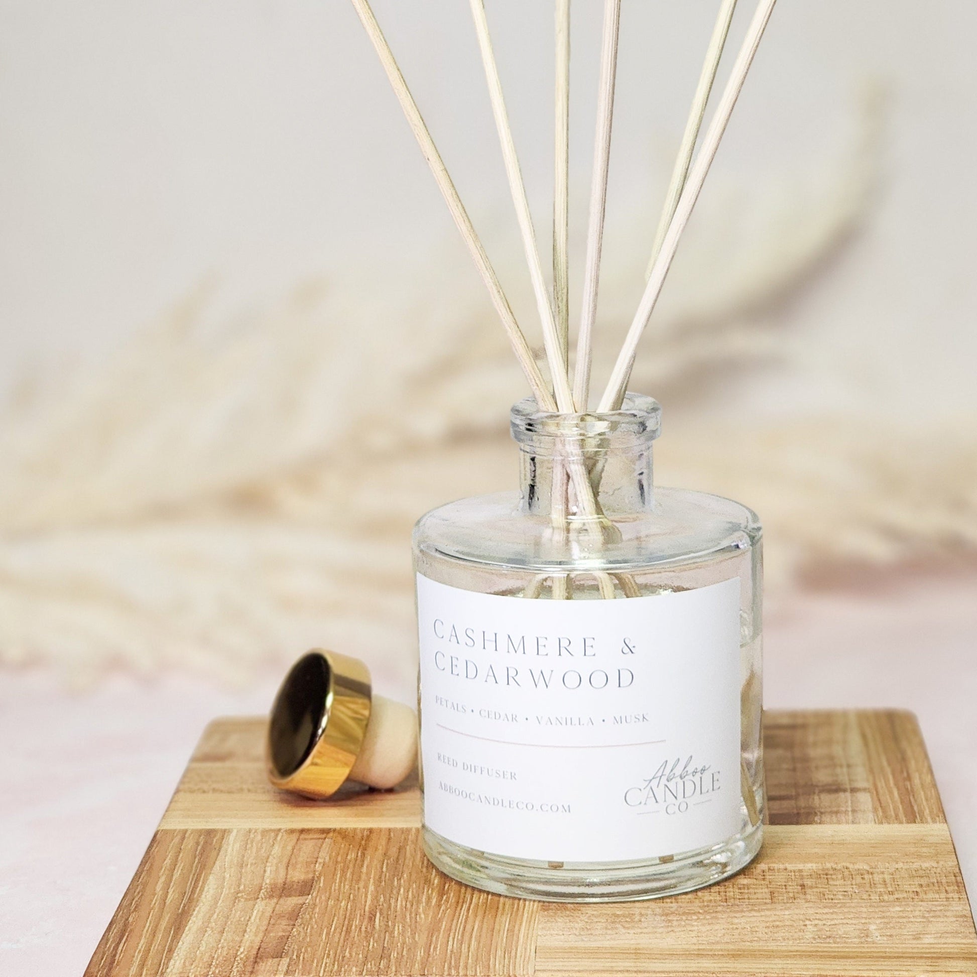 Cashmere and Cedarwood Reed Diffuser - Abboo Candle Co® Wholesale