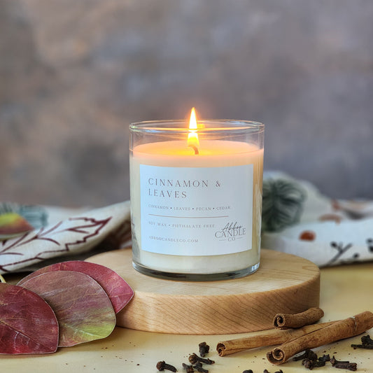 Cinnamon and Leaves Tumbler Soy Candle - Abboo Candle Co® Wholesale
