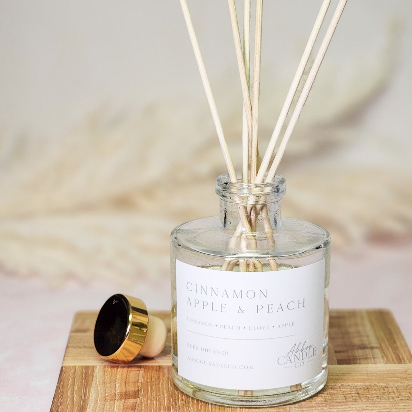 Cinnamon Apple and Peach Reed Diffuser - Abboo Candle Co® Wholesale