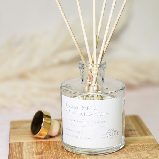 Jasmine and Sandalwood Reed Diffuser - Abboo Candle Co® Wholesale
