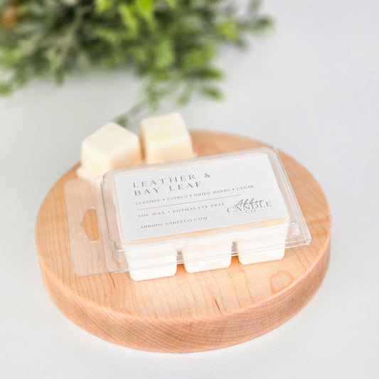 Leather and Bay Leaf Soy Wax Melts - Abboo Candle Co® Wholesale