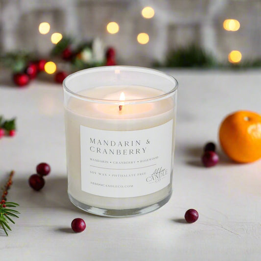 Mandarin and Cranberry Tumbler Soy Candle - Abboo Candle Co® Wholesale