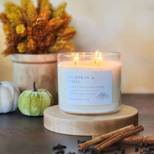 Pumpkin and Chai 3 - Wick Soy Candle - Abboo Candle Co® Wholesale