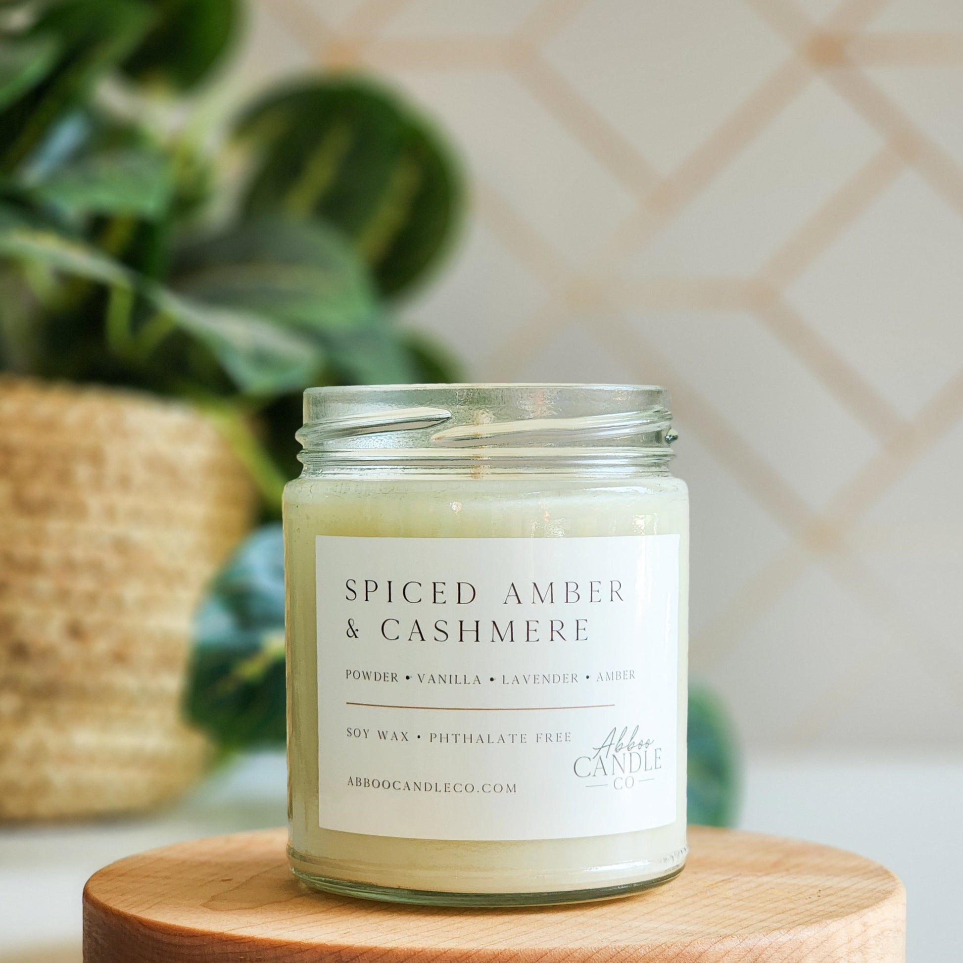 Spiced Amber and Cashmere Soy Candle with Twist Lid - Abboo Candle Co® Wholesale