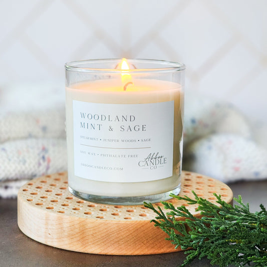 Woodland Mint and Sage Tumbler Soy Candle - Abboo Candle Co® Wholesale