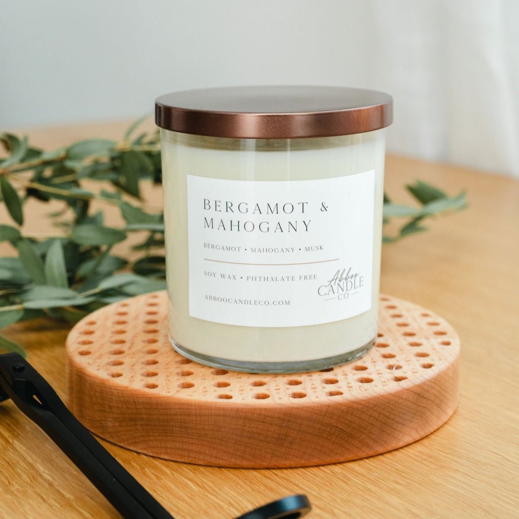 Bergamot and Mahogany Tumbler Soy Candle - Abboo Candle Co® Wholesale